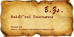 Balázsi Zsuzsanna névjegykártya