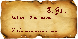 Balázsi Zsuzsanna névjegykártya